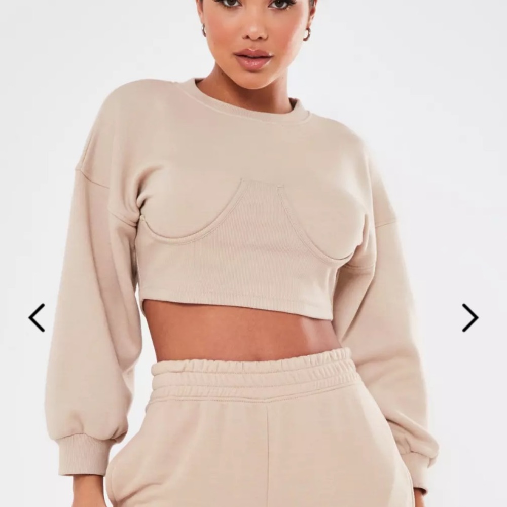 NWT petite sand corset sweatshirt